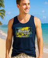 Tank Top Tropical Paradise Hawaii T-shirt Navy