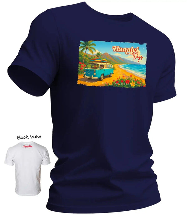 Hanalei Days Hawaiian T-Shirt Navy