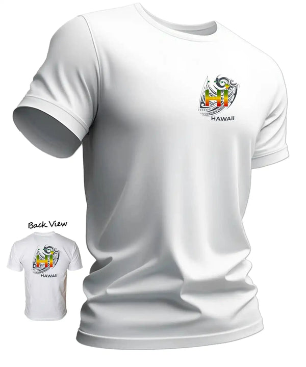 T-Shirt Hawaii Tribal White
