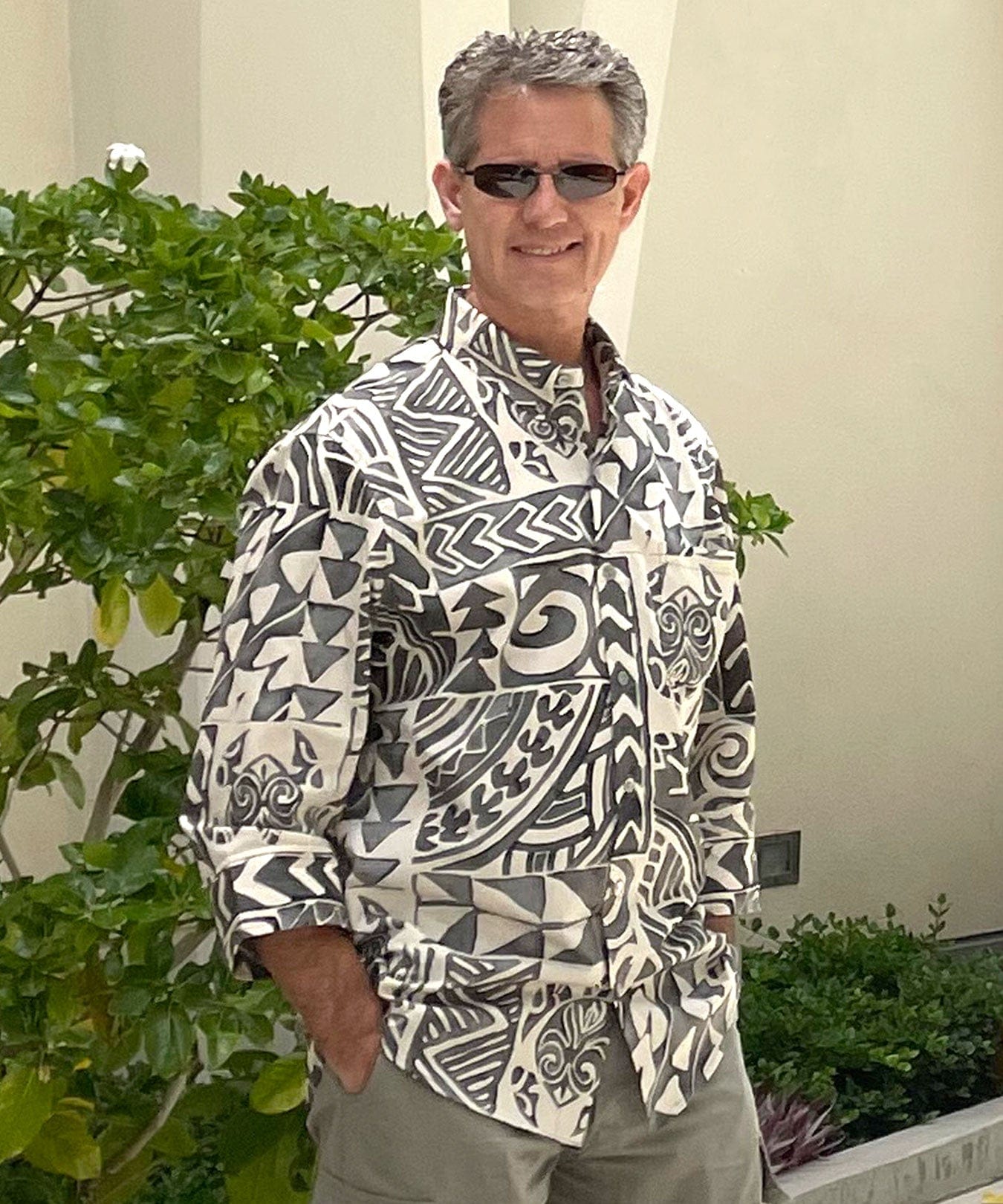 3/4 Sleeves Hawaiian Shirt Tribal Honu Beige / L 3/4 Sleeves Hawaiian Shirt Tribal Honu Beige / L