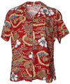Vintage Scenic Hawaiian Camp Women's Shirt Red