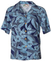 Camp Women's Hawaiian Shirt Hibiscus Twilight Turquoise