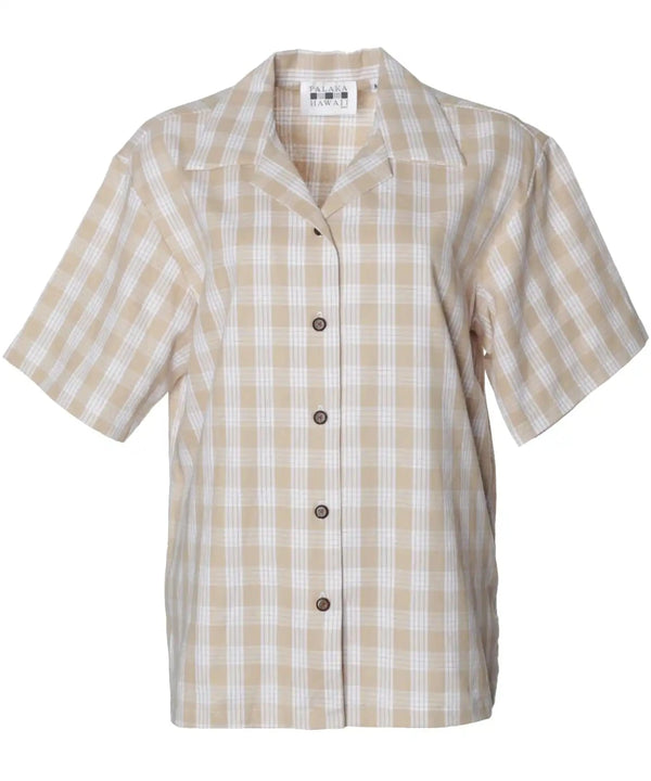 Khaki Palaka Women Camp Shirt Khaki