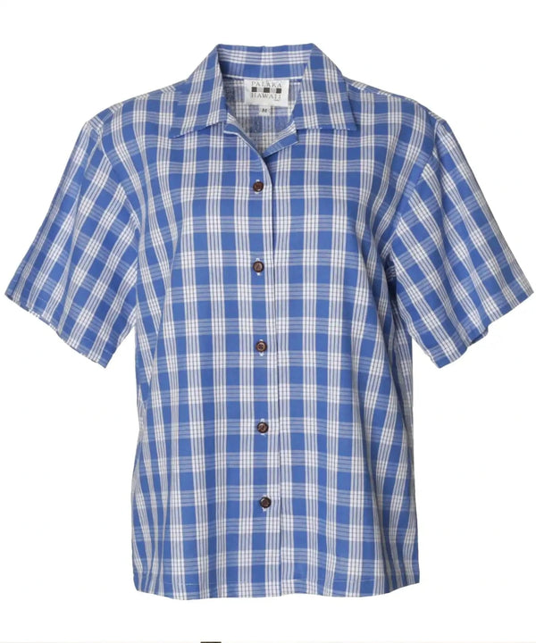 Palaka Women Camp Shirt Royal Royal