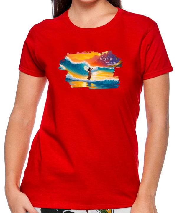 Women's Tee Hang Loose Hula T-Shirt Red