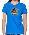 Women's Hawaiian Tee Mahalo Ukulele Print Blue