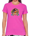 Women's Hawaiian Tee Mahalo Ukulele Print Pink