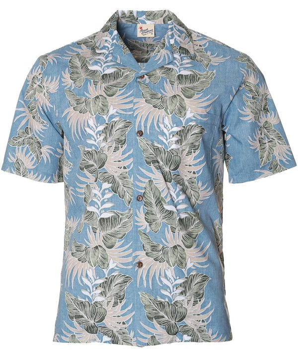 Aloha Lei Poly Cotton Shirt Blue