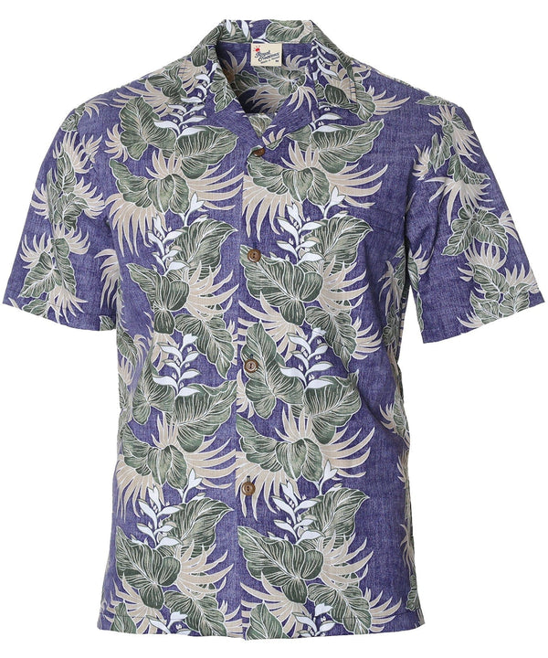 Aloha Lei Poly Cotton Shirt Navy