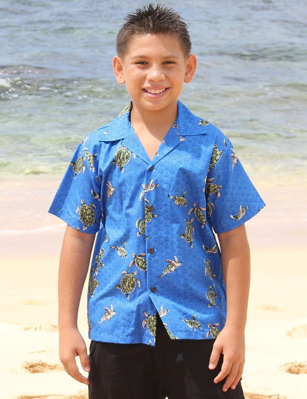 Aloha Shirt for Boys Happy Honu