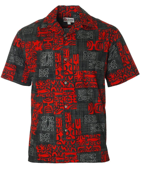 Aloha Shirt Island Petroglyphs Black
