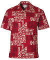 Aloha Shirt Island Petroglyphs Burgundy