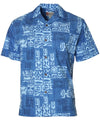 Aloha Shirt Island Petroglyphs Blue
