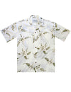 Aloha Shirt Rayon Maka Nani White KY