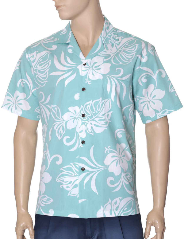 Pago Pago Island Shirt Aqua