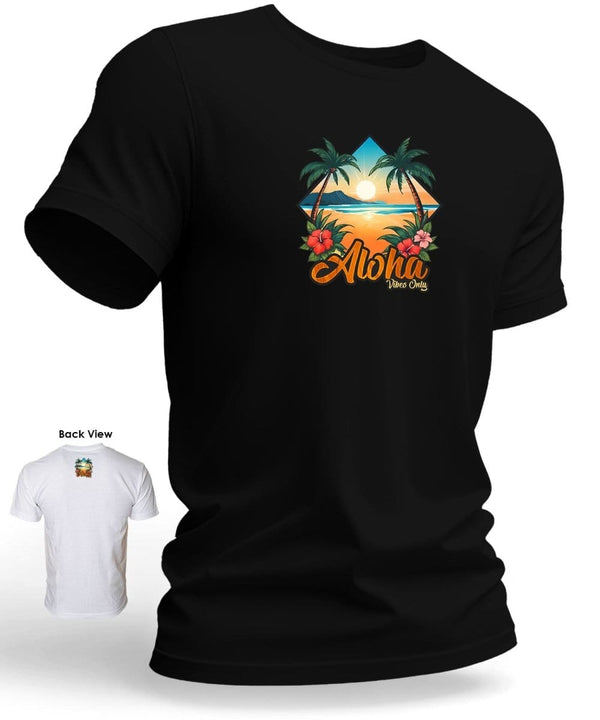 Aloha Vibes Only Hawaiian T-Shirt Black