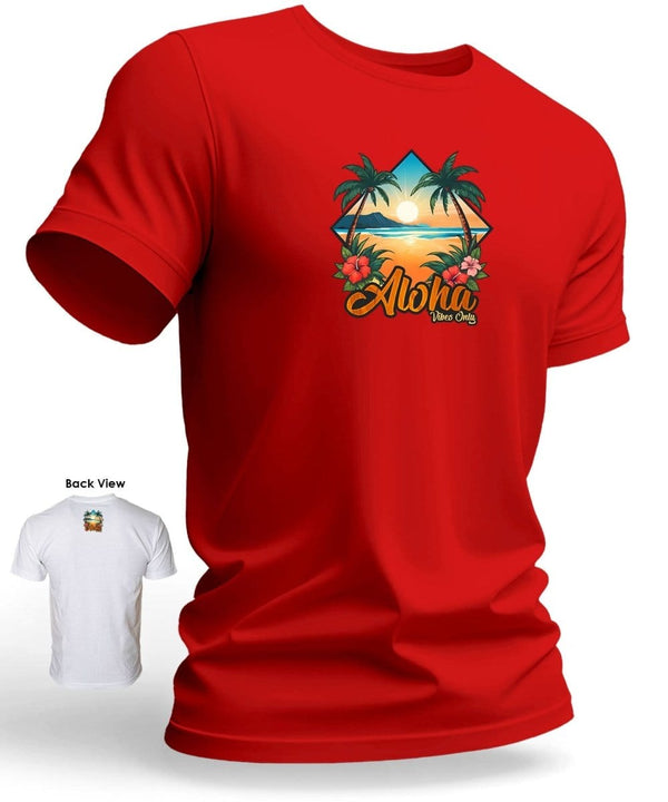 Aloha Vibes Only Hawaiian T-Shirt Red