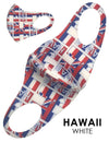 Antibacterial Stretchable Fashion Face Mask Hawaiian Flag White