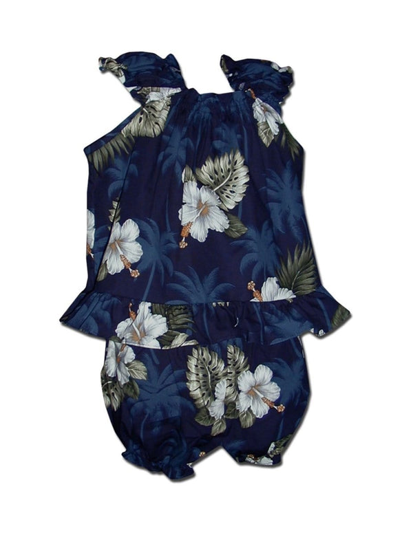 Baby Clothes Capri Set Tropical Ka Pua Navy
