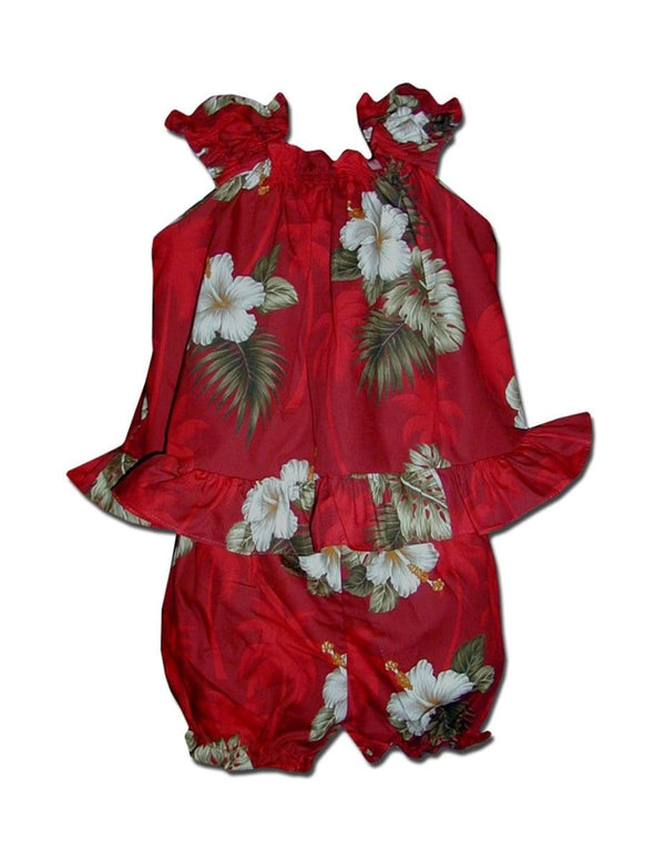 Baby Clothes Capri Set Tropical Ka Pua Red