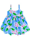 Baby Girl Bungee Dress Set Cute Mini Plumeria Leis Blue
