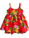 Baby Girl Bungee Dress Set Cute Pineapples Red