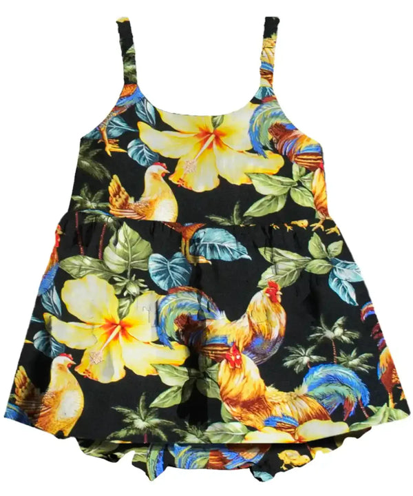 Baby Girl Bungee Dress Set Roosters Up Black