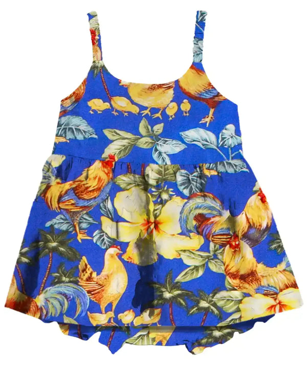 Baby Girl Bungee Dress Set Roosters Up Navy