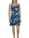 Bamboo Paradise Spaghetti Strap Hawaiian Dress in Navy