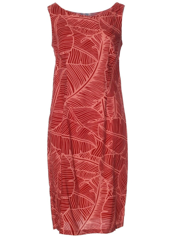 Banana Leaves Short Dress Red