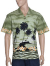 Beach Sunset Border Shirt Green