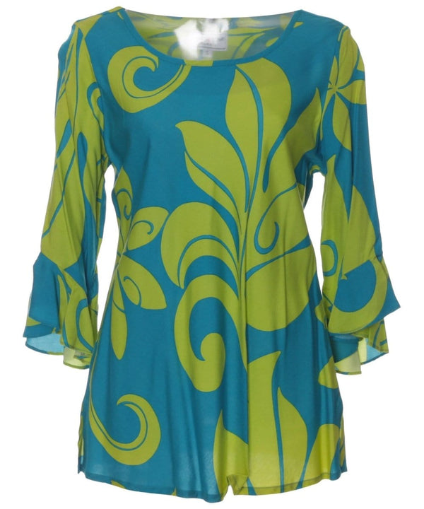 Bell Sleeves 3/4 Blouse ANUHEA Blue