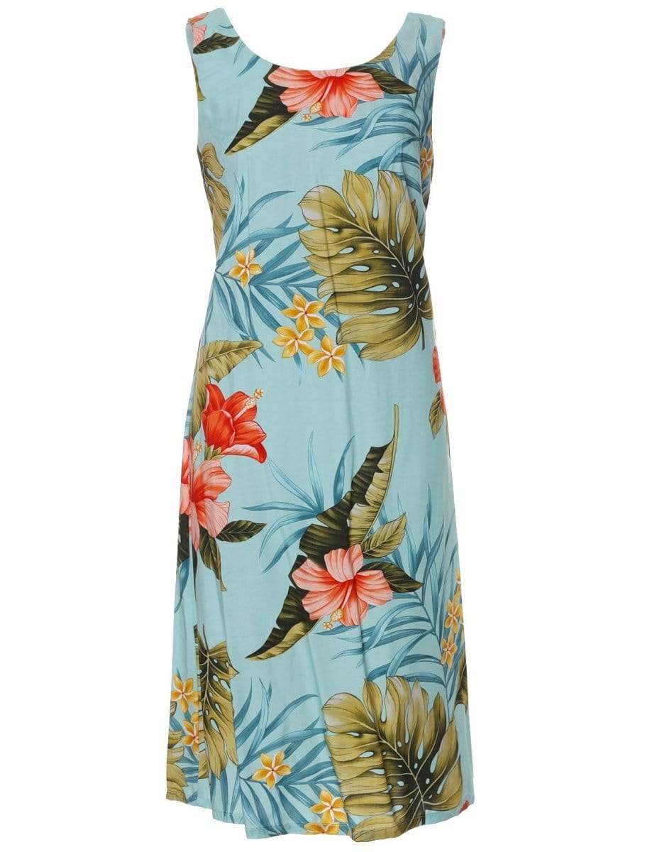 Bias Sleeveless Knee Length Dress Waipio Hibiscus Bias Sleeveless Knee Length Dress Waipio Hibiscus