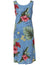 Bias Sleeveless Knee Length Dress Waipio Hibiscus Blue