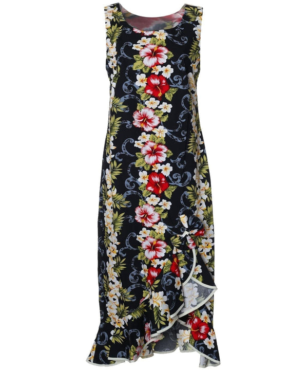 Black Hawaiian Dress Big Island Black Two Palms