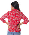 Women's Aloha Shirt Blouse 3/4 Sleeves Hibiscus