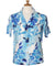 Camp Women's Aloha Shirt Watercolor Hibiscus Blue