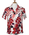 Camp Women's Aloha Shirt Watercolor Hibiscus Red