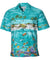 Border Hawaiian Shirt Beach Turtles Aqua