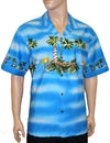 Aloha Chest Border Shirt Lighthouse Paradise Blue