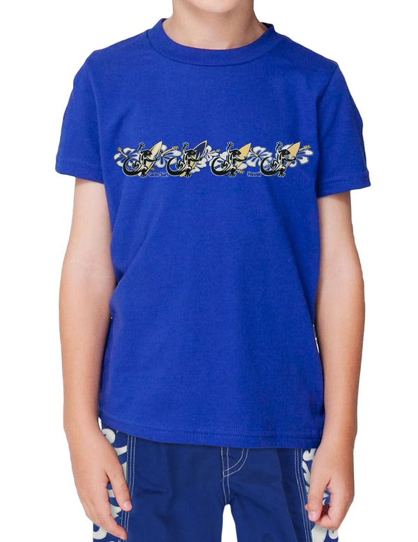 Gecko Surfers Class Children T-Shirt Royal