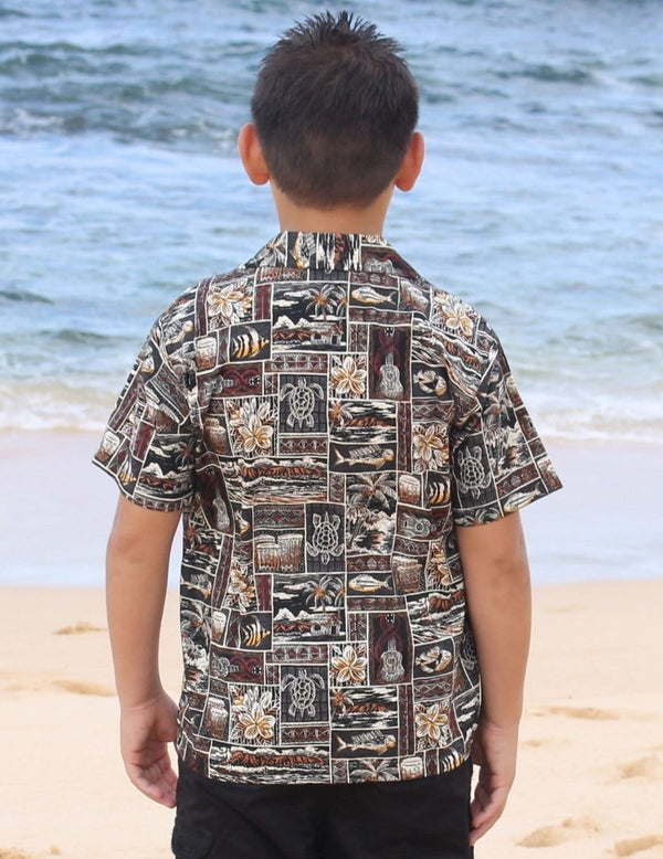 Boys Aloha Shirt Tapa Salty Crew