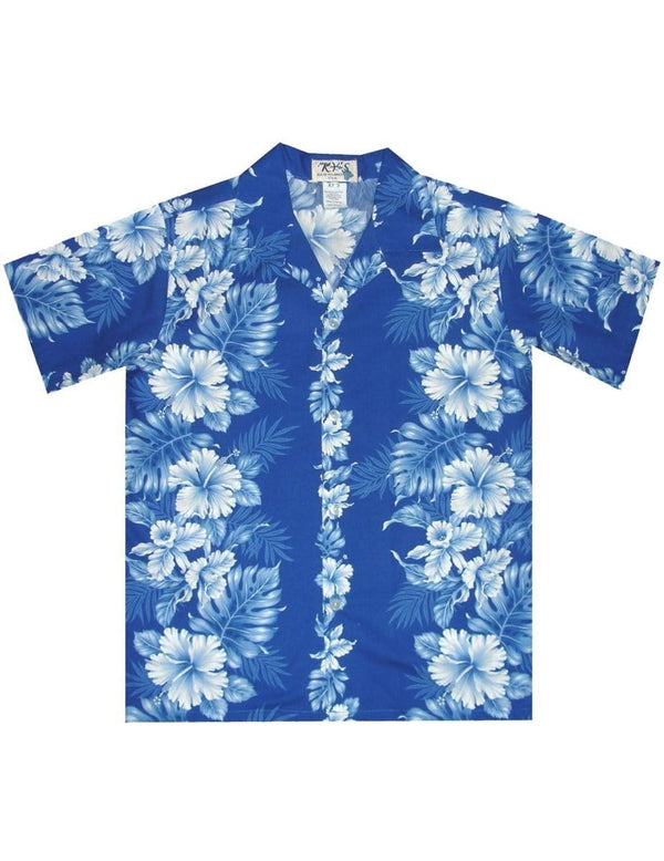 Boys Aloha Shirt Haku Laape Royal KY