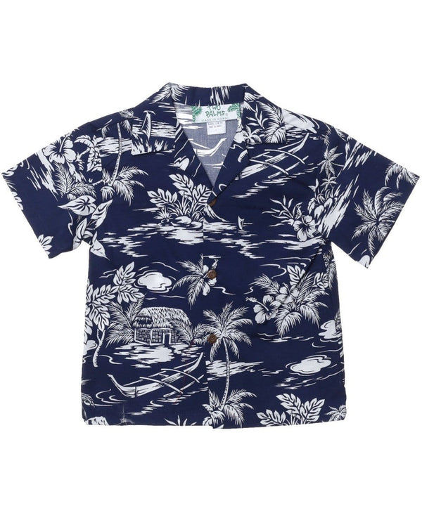 Boys Aloha Shirt Love Shack Navy Two Palms