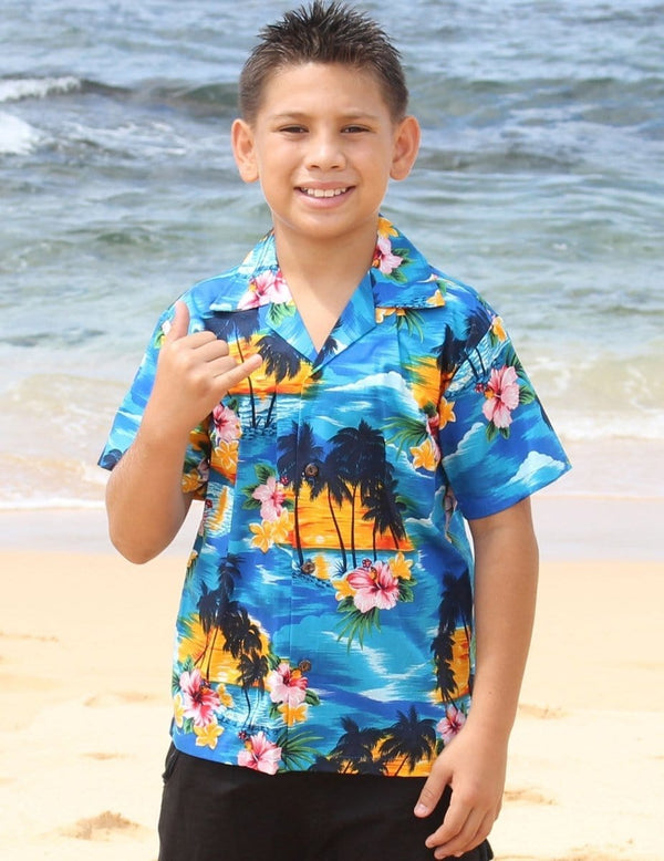 Boy's Aloha Shirt Sunset