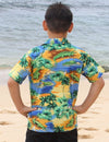 Boys Aloha Shirt Tandy Dandy Alligator Blue Pacific Legends