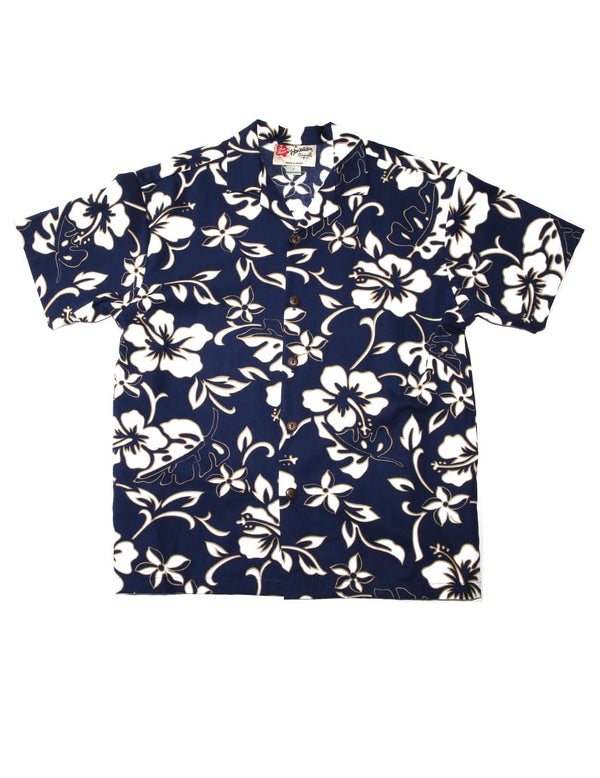 Boy Shirt Classic Hibiscus Pareo Navy