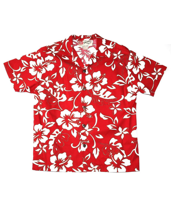Boy Shirt Classic Hibiscus Pareo Red