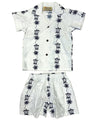Boy's Cabana Set 2 Piece Honu Palms White