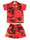 Hawaiian boys 2 piece cabana set island luau Red Royal Creations